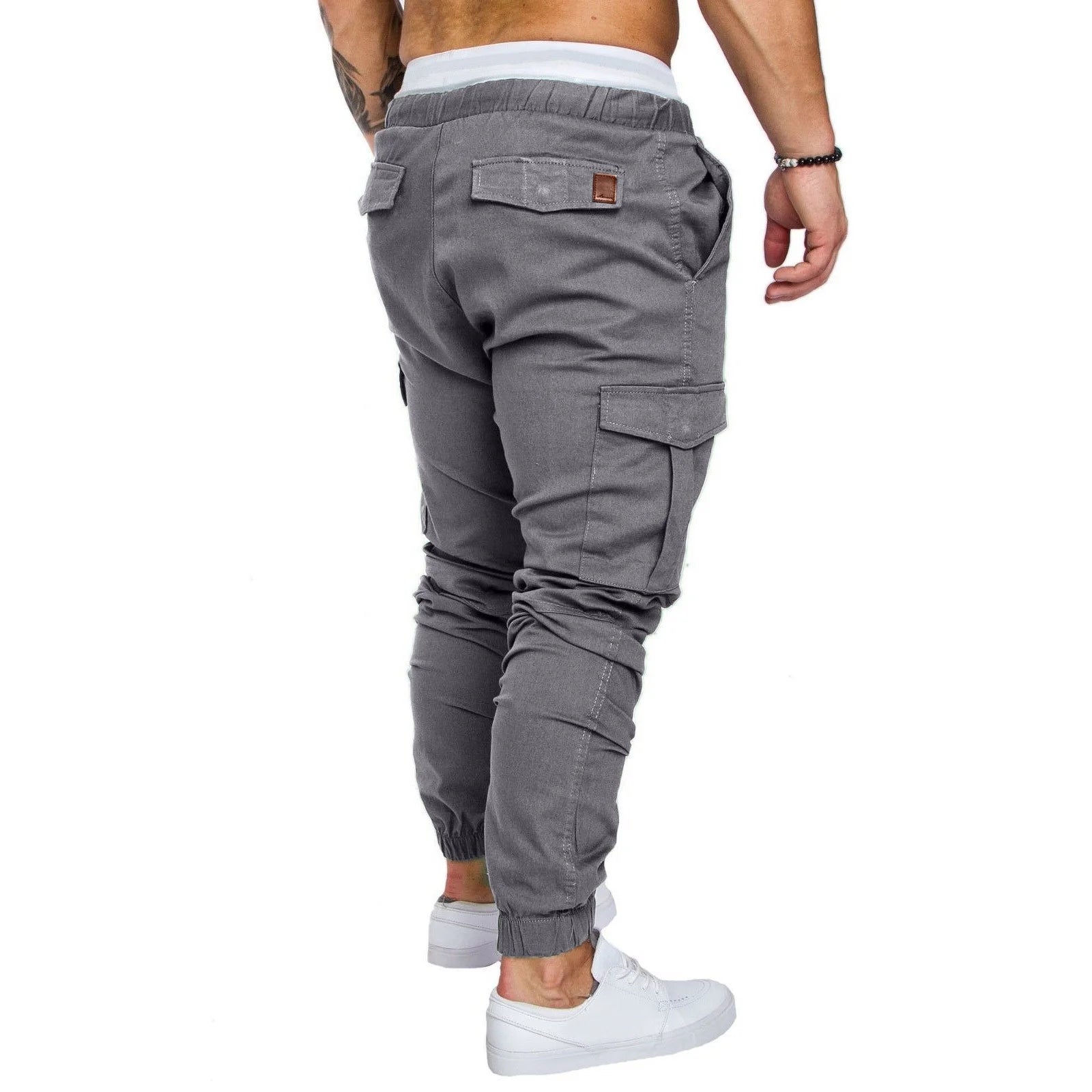 Mens Fashion Joggers Sports Pants Casual Cotton Cargo Pants Gym Sweatpants Trousers Mens Long Pants with Pocket