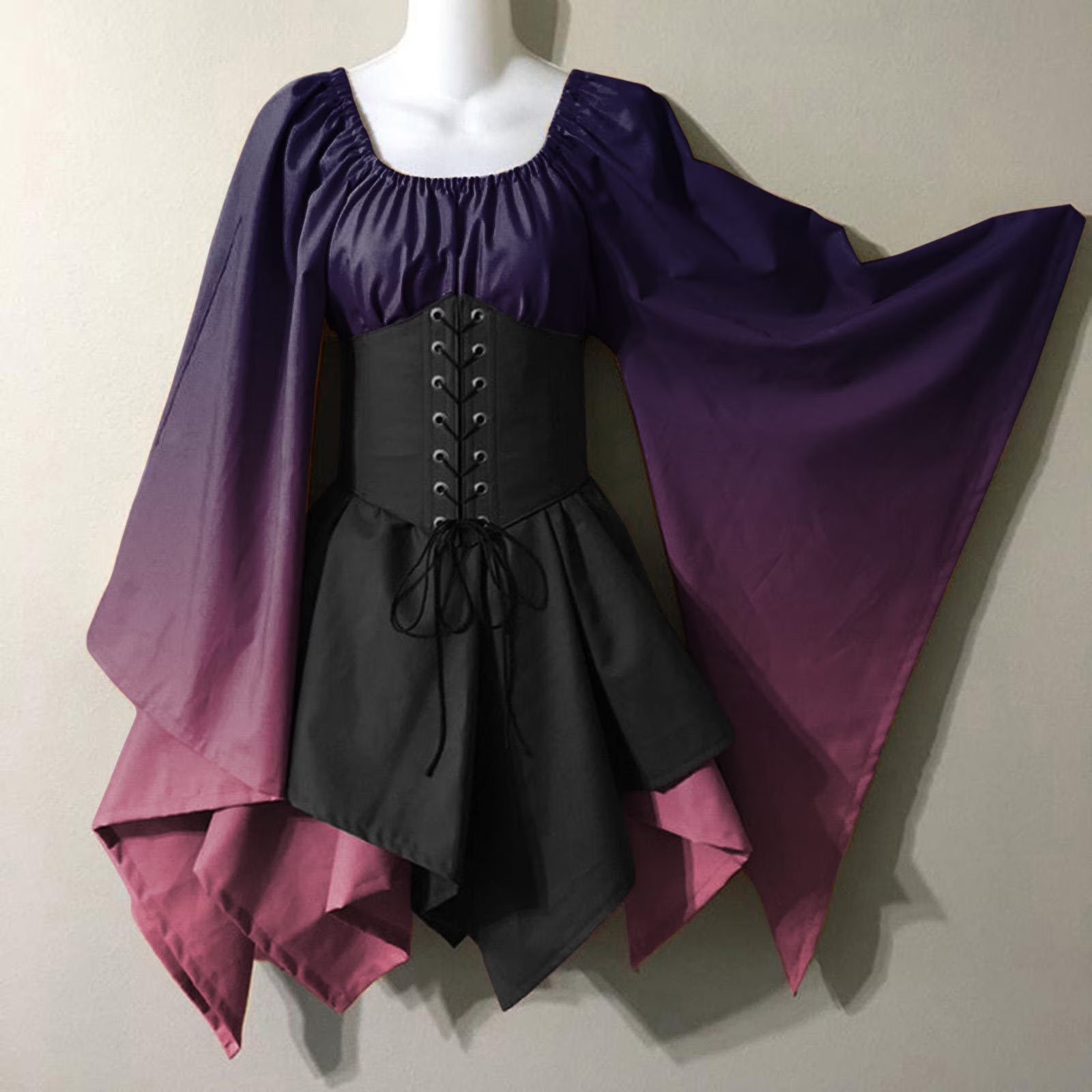 Women Vintage Corset Dress Solid Color Corset Midi Dress Winter plus Size Dress Fit and Flare Cocktail Dress Lace up Midi Dress Womens Corset Dress