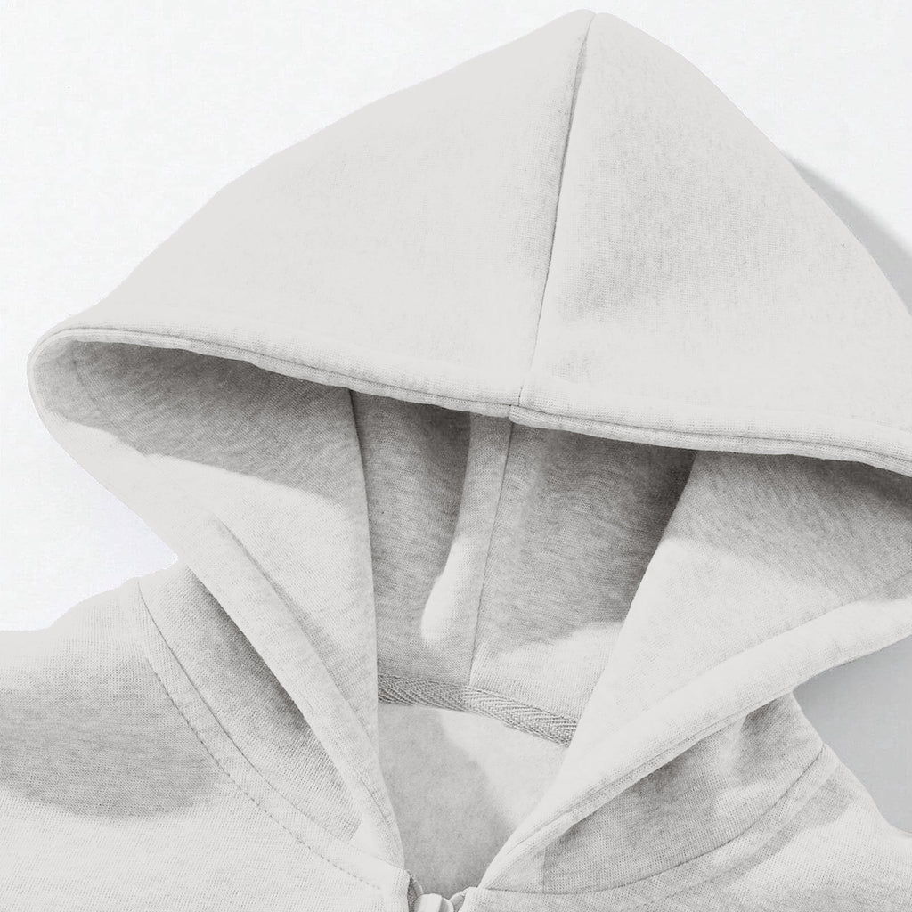 Men'S Quarter Zip Hoodies Zip up Solid Color Hoodie Long Sleeve Drop Shoulder Sweatshirt Casual Pullover White XL