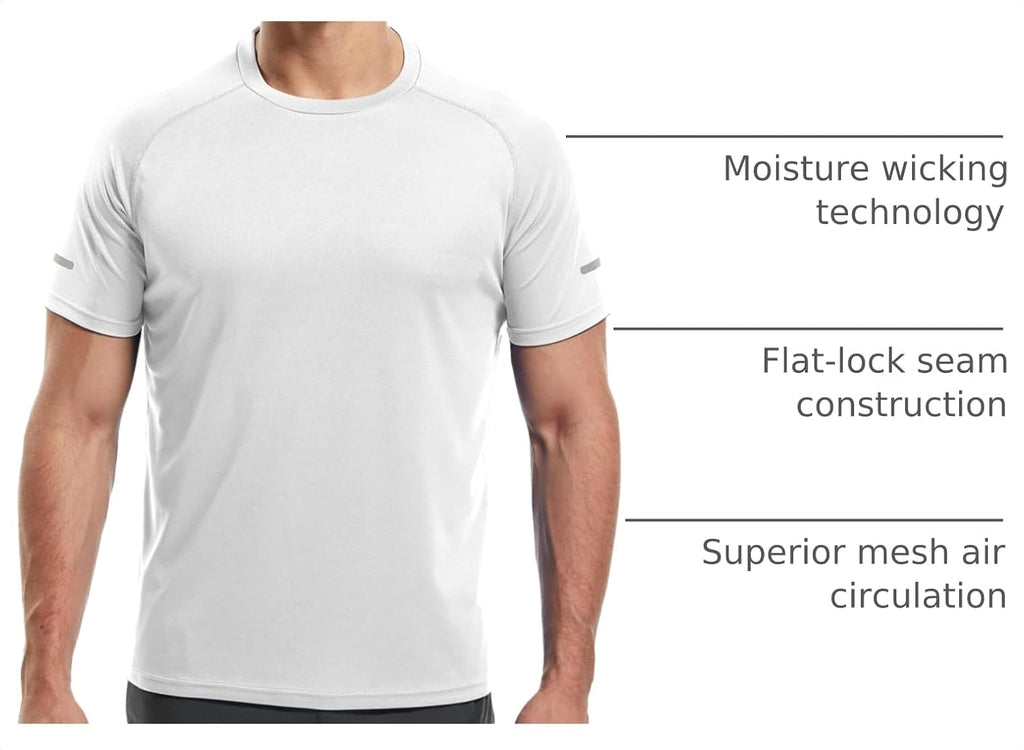 Men'S 1/3 Pack Workout Shirts Quick Dry Mesh Athletic T-Shirts