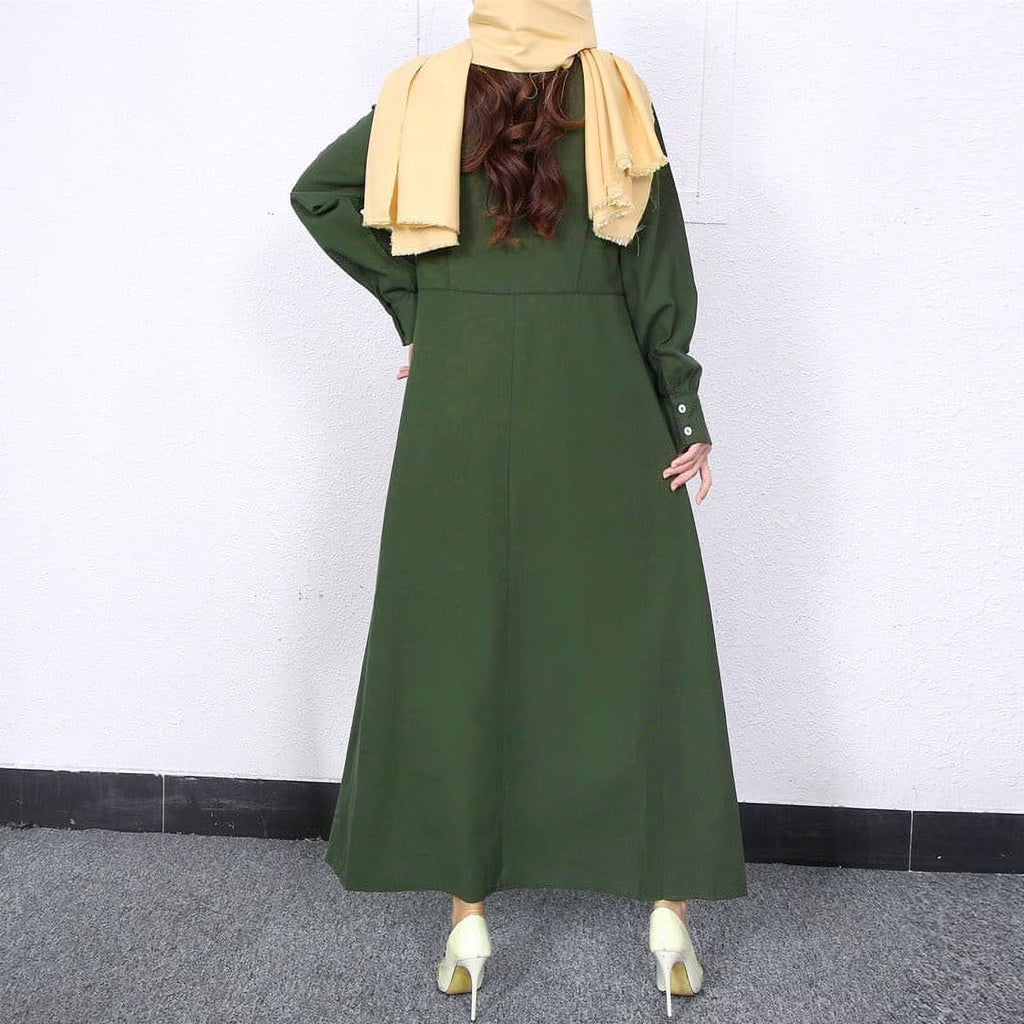 Womens Dresses Long Sleeve Women'S Fashion round Neck Loose Long Sleeve Solid Ankle-Length Dress Long Dress