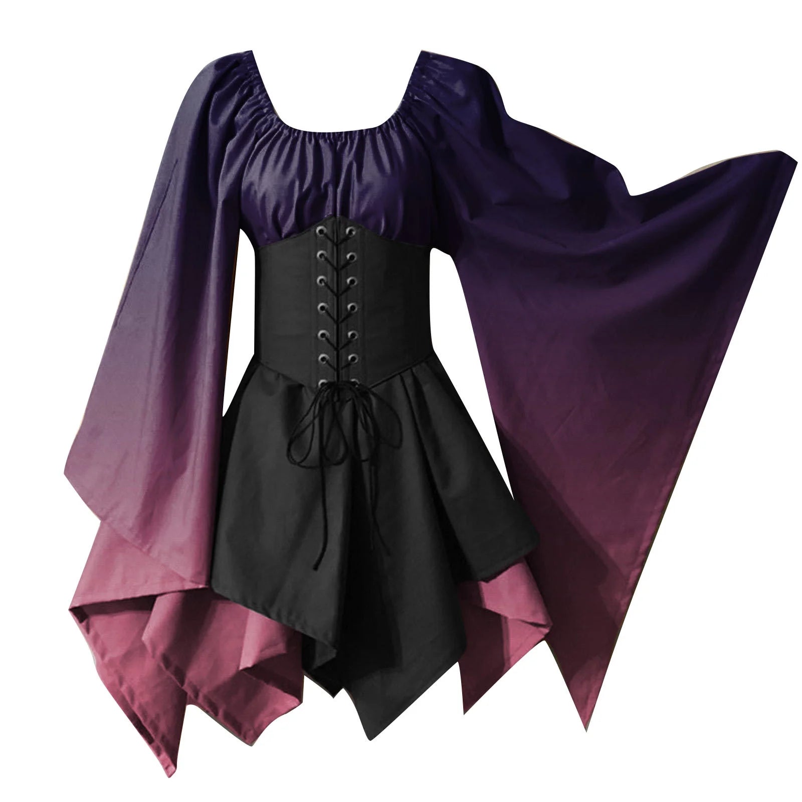 Women Vintage Corset Dress Solid Color Corset Midi Dress Winter plus Size Dress Fit and Flare Cocktail Dress Lace up Midi Dress Womens Corset Dress