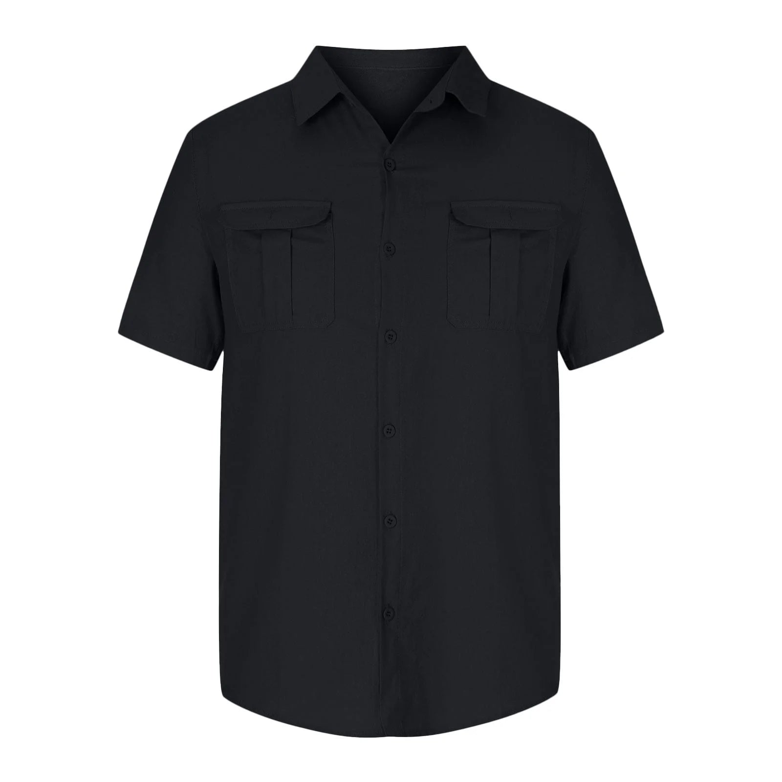 Linen Shirts Men Summer Casual Button down Shirt Big and Tall Short Sleeve Beach Top Lapel Cuban T Shirts