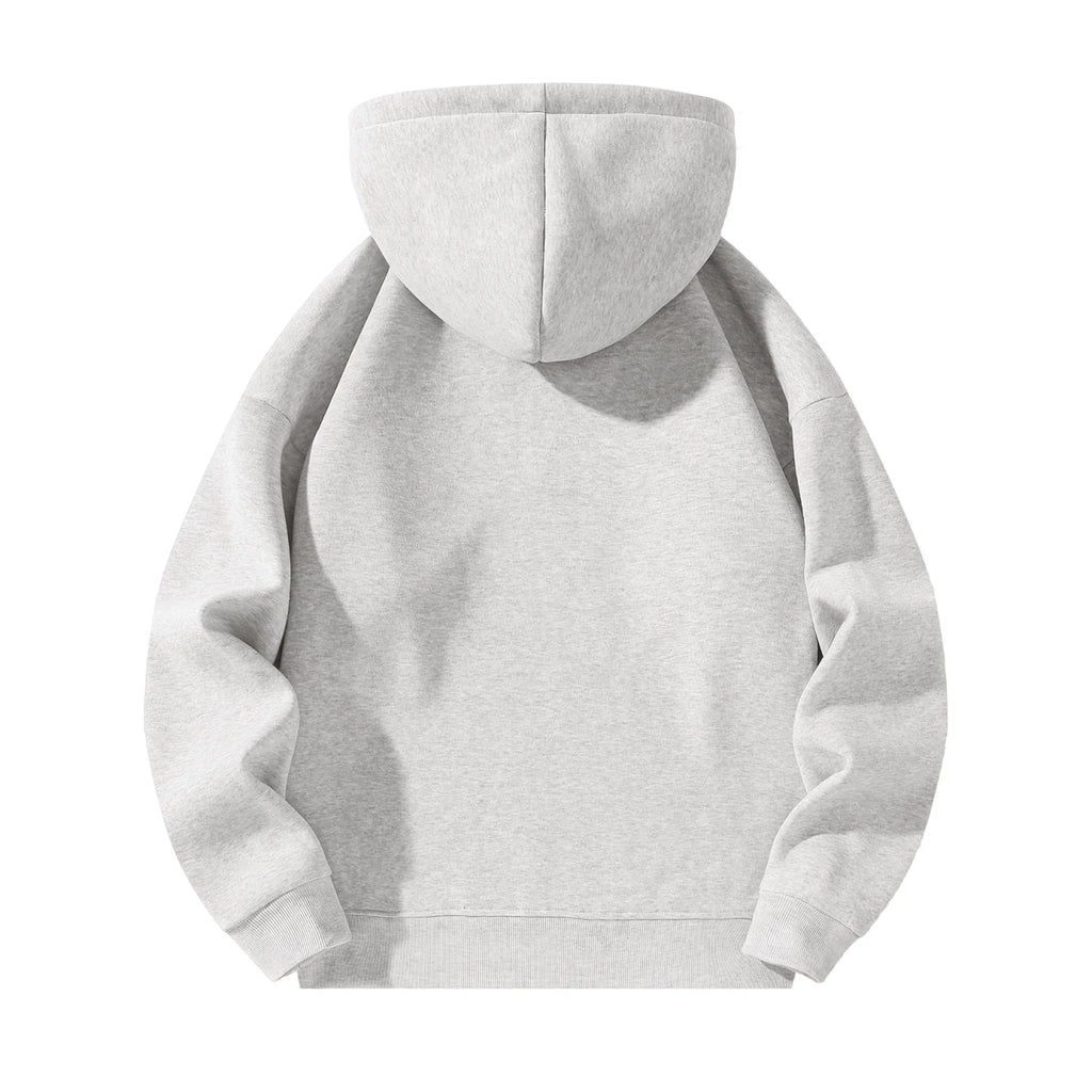 Men'S Quarter Zip Hoodies Zip up Solid Color Hoodie Long Sleeve Drop Shoulder Sweatshirt Casual Pullover White XL